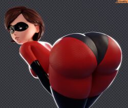  1girl 3d absurdres arm_support artist_name artist_request ass bodysuit boots breasts brown_eyes brown_hair butt_crack curvy domino_mask elastigirl from_behind gloves helen_parr highres huge_ass looking_at_viewer looking_back mask red_bodysuit seductive_gaze shiny_clothes short_hair simple_background skin_tight skindentation smitty34 solo standing superhero_costume sweat the_incredibles thigh_boots thighhighs thong wide_hips  rating:Questionable score:44 user:popotepopote