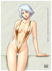 azasuke breasts christie_(doa) dead_or_alive frown highres slingshot_swimsuit swimsuit tecmo white_hair rating:Questionable score:9 user:Anonymous