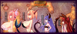  4girls bikini blonde_hair blush breasts bust_chart chinese_text deathwing dragon_girl dragon_tail flat_chest gender_request genderswap glasses hands_on_own_hips horns huge_breasts large_breasts lineup long_hair monster_girl multiple_girls nefarian nefarian_(warcraft) onyxia onyxien orange_eyes personification pink_hair profile purple_hair red_eyes red_hair ribbon see-through small_breasts swimsuit tail tears warcraft world_of_warcraft  rating:Questionable score:93 user:LDGM