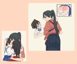  2girls age_difference akagi_(kancolle) artist_request ass blush flat_chest from_behind houshou_(kancolle) kaga_(kancolle) kantai_collection loli mature_female multiple_girls onee-loli panties panty_pull school_uniform tagme tears underwear yuri  rating:Questionable score:3 user:henna