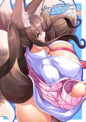  amino_dopple animal_ears breasts brown_hair fox_ears green_eyes huge_breasts plushmallow tagme  rating:Explicit score:21 user:AviSevanthis