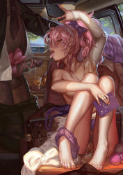 10s 1boy 1girl arm_up bag barefoot bow cameo car car_interior cellphone censored character_doll charm_(object) clitoris_piercing clothes_pull cum cum_in_mouth cup drink drinking_glass earrings facial_mark feet formal glass hair_bow hetero high_ponytail hoop_earrings idolmaster idolmaster_cinderella_girls interracial jewelry jougasaki_mika jougasaki_rika messy_hair mosaic_censoring motor_vehicle multicolored_nails nail_polish necktie open_mouth orange_nails panties panties_around_leg pants pants_pull penis penis_ribbon phone piercing pill pink_hair pink_nails ponytail purple_panties pussy pussy_piercing ribbon ring saber_01 satchel sitting smartphone solo_focus star_(symbol) suit testicles toenail_polish toenails toes tongue tongue_out underwear vehicle yellow_eyes yellow_nails rating:Explicit score:298 user:danbooru