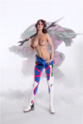  1girl absurdres bodysuit bodysuit_pull breasts breasts_apart brown_hair clothes cosplay d.va_(overwatch) d.va_(overwatch)_(cosplay) facial_mark falling_petals full_body gloves helly_von_valentine_(disharmonica) highres long_hair looking_at_viewer mecha medium_breasts navel nipples overwatch overwatch_1 petals photo_(medium) pulled_by_self robot self_exposure solo standing tools topless wrench  rating:Questionable score:104 user:jsingleton1998