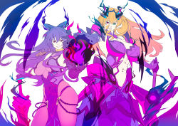  2girls armor armored_dress aura barghest_(fate)_(cosplay) blonde_hair bow breasts cosplay costume_switch crossover dark_aura date_a_live dress excalibur_galatine_(fate) barghest_(fate) fate/grand_order fate_(series) heterochromia highres horns inoue_marina large_breasts long_hair multiple_girls purple_eyes purple_hair shoulder_pads sleeveless sleeveless_dress sword voice_actor_connection weapon yatogami_tooka yatogami_tooka_(cosplay) yatogami_tooka_(true_form) yatogami_tooka_(true_form)_(cosplay)  rating:Sensitive score:19 user:Hhermanto584