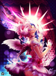  10s 1girl ass assdress blood crying dress e-x-p-i-e gloves kaname_madoka magical_girl mahou_shoujo_madoka_magica mahou_shoujo_madoka_magica_(anime) pink_hair ribbon solo torn_clothes wings 
