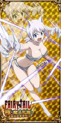  1girl animal_ears blue_eyes breasts cat_ears cat_tail cleavage fairy_tail large_breasts lisanna_strauss looking_at_viewer navel official_art open_mouth solo tail white_hair  rating:Sensitive score:35 user:YuukoLover