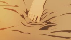  1girl angel animated animated_gif barefoot crimvael feet feet_only foot_focus hermaphrodite ishuzoku_reviewers looping_animation toenails toes 