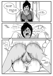 10s 1girl absurdres anus ass bad_anatomy bed boku_no_hero_academia breasts cheating_(relationship) comic eyebrows highres mating_press midoriya_inko mature_female open_mouth overwhelmingmother penis pussy pussy_juice saliva sex teeth testicles text_focus uncensored vaginal rating:Explicit score:117 user:redlight1