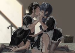  3boys absurdres artist_request ass doggystyle highres kiss maid multiple_boys original sex sex_from_behind trap trap_on_trap yaoi  rating:Explicit score:106 user:DoctorWasabi