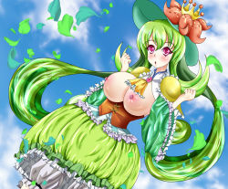  1girl alternate_color blush breasts breasts_out creatures_(company) crown dress game_freak gen_5_pokemon green_hair hat highres image_sample large_breasts lilligant nintendo personification pixiv_sample pokemon purple_eyes resized shiny_skin yurikuro  rating:Explicit score:27 user:Juni221