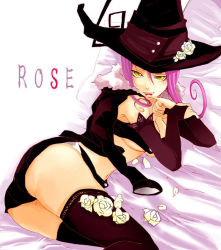  00s 1girl blair_(soul_eater) hat purple_hair solo soul_eater thighhighs  rating:Questionable score:30 user:danbooru