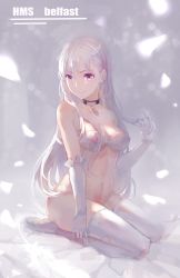 1girl azur_lane bare_shoulders bekko belfast_(azur_lane) braid breasts broken broken_chain chain character_name cleavage closed_mouth collar collarbone covered_erect_nipples elbow_gloves french_braid gloves highres large_breasts long_hair looking_at_viewer nipples no_panties sitting sketch smile solo tail thighhighs thighs wariza white_gloves white_hair white_thighhighs rating:Questionable score:16 user:danbooru