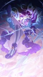 1girl ahoge asymmetrical_legwear black_choker black_gloves blue_eyes blue_hair breasts checkered_clothes checkered_legwear choker cleavage dress drill_hair eyeshadow frilled_dress frills gloves gwen_(league_of_legends) hair_ornament high_heels holding holding_needle holding_scissors holding_weapon league_of_legends light_blue_hair long_hair makeup mismatched_legwear needle oversized_object parted_lips pink_pupils purple_eyeshadow scissors smile solo striped_legwear thread twintails weapon white_dress white_footwear white_legwear x_hair_ornament rating:Sensitive score:11 user:twilight_jester