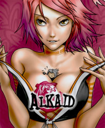  .hack// .hack//g.u. 1boy 1girl atlus atoli bandai breasts catherine_(game) catherine_cover_parody cleavage crossover cyber_connect_2 drawfag haseo parody quicksolver red_hair tattoo undressing alkaid_(.hack//)  rating:Sensitive score:46 user:Quicksolver