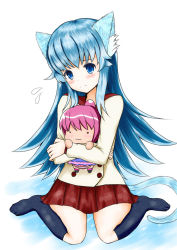  10s 1girl animal_ears blue_eyes blue_hair cat_ears cat_tail happinesscharge_precure! komomo_(picturecollapse) long_hair matching_hair/eyes precure shirayuki_hime solo tail white_background  rating:Sensitive score:5 user:EL_JL