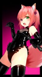  animal_ears bdsm breasts cat_ears cat_girl cat_tail disgust dominatrix elbow_gloves femdom flower gloves green_eyes hair_ornament katsuten latex latex_gloves latex_thighhigh_boots loli looking_at_viewer monochrome pink_eyes pink_hair red_flower red_rose riding_crop rose short_hair skeb small_breasts tail thighhighs whip 
