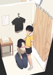  1boy 1girl absurdres age_difference breasts cleavage fellatio hetero highres incest large_breasts mother_(pepper0) mother_and_son onee-shota oral original pepper0 shota yellow_shirt_brother_(pepper0)  rating:Explicit score:1027 user:Metternich