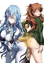 1boy 2girls absurdres age_difference ass ass-to-ass ayanami_rei bare_legs between_buttocks black_hair blue_hair blush bodysuit butt_crush closed_mouth commentary_request curvy embarrassed evangelion:_3.0+1.0_thrice_upon_a_time eyepatch fart femdom giant giantess girl_on_top girl_sandwich green_jacket hair_between_eyes headgear hetero highres huge_ass ikari_shinji interface_headset jacket long_hair looking_back mini_person miniboy multiple_girls neon_genesis_evangelion non-web_source onee-shota open_mouth orange_hair panties pilot_suit plugsuit rebuild_of_evangelion red_eyes relief sandwiched school_uniform shiny_skin simple_background size_difference skin_tight smell source_request souryuu_asuka_langley thong tokyo-3_middle_school_uniform torture tsundere underwear very_long_hair white_background white_bodysuit white_panties rating:Sensitive score:63 user:danbooru