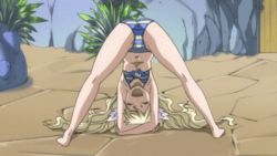  1girl animated animated_gif ass ass_shake barefoot blonde_hair fairy_tail female_focus loli long_hair lowres mavis_vermilion swimsuit very_long_hair  rating:Questionable score:158 user:SideBurn