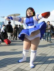  1girl asian comiket cosplay cosplay_photo fat obese os-tan photo_(medium) plump solo thighhighs tokyo_big_sight upskirt xp-tan  rating:Questionable score:27 user:vaselini11