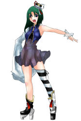  1girl alternate_costume aoshima asymmetrical_clothes boots female_focus full_body highres see-through shiki_eiki simple_background solo touhou white_background  rating:Questionable score:6 user:Bluebeholder