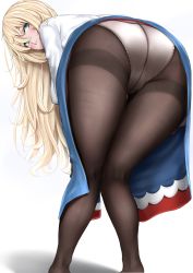 10s 1girl ass atago_(kancolle) bent_over blonde_hair ggli_(yuine_wantan) green_eyes hands_on_own_knees highres huge_ass kantai_collection legs long_hair looking_back panties panties_over_pantyhose pantyhose shadow simple_background solo thighs underwear white_background white_panties rating:Questionable score:120 user:danbooru
