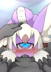  blush claws fangs fellatio furry furry_female hand_on_another&#039;s_head highres honky_kat long_ears one-eyed oral pov pov_hands saliva tail whiskers white_hair  rating:Explicit score:3 user:LordMorlock