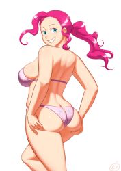 ass ass_grab bikini blue_eyes breasts large_breasts lvl_(sentrythe2310) my_little_pony my_little_pony:_friendship_is_magic personification pink_hair pinkie_pie plump sideboob smile swimsuit thighs rating:Sensitive score:103 user:catonfire26