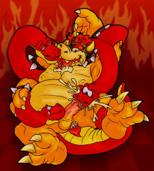  1boy bowser furry furry_male male_focus mario_(series) nintendo oral penis super_mario_bros._1 tentacle_sex tentacles tentacles_on_male tri-clyde  rating:Explicit score:7 user:Bossy