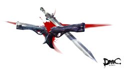 absurdres capcom devil_may_cry devil_may_cry_(series) dmc:_devil_may_cry ebony_(devil_may_cry) gun handgun highres ivory_(devil_may_cry) no_humans official_art parody pistol rebellion_(sword) still_life sword weapon rating:Sensitive score:5 user:spiderfan