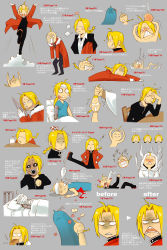  +_+ 2boys :&lt; ahoge alphonse_elric angry bandages bed bleeding blonde_hair blood blush bread brothers bruise bug bugged_eyes bulging_eyes butterfly coat crying drinking_straw eating edward_elric expressions eye_pop flower food fullmetal_alchemist fume giving_up_the_ghost grabbing_another&#039;s_hair grey_background head_bump highres hot injury insect male_focus mouth_hold multiple_boys mushroom o3o official_style shaded_face sharp_teeth siblings sparkle streaming_tears sweat tears teeth tora19 translation_request  rating:Sensitive score:15 user:danbooru