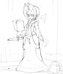  1girl book dagger grimoire knife magician sketch space_jim_(mimic) tagme weapon  rating:Questionable score:3 user:Kjuney