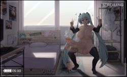 +++ 1futa afterimage alternate_breast_size aqua_hair backlighting battery_indicator bed bedroom blush boots breasts character_name detached_sleeves double_v erection facing_viewer full-package_futanari full_body futanari hatsune_miku heart highres huge_breasts huge_penis huge_testicles indoors large_breasts livestream long_hair looking_at_viewer nipples nude open_mouth penis poster_(object) rug sinensian smile solo standing testicles thigh_boots thighhighs timestamp twintails uncensored v very_long_hair viewfinder vocaloid window rating:Explicit score:151 user:Gordeador89