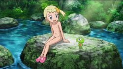  1girl blonde_hair blue_eyes bonnie_(pokemon) cleft_of_venus creatures_(company) game_freak gen_6_pokemon gen_7_pokemon highres legendary_pokemon loli nintendo nipples nude nude_filter pokemon pussy third-party_edit zygarde zygarde_cell  rating:Explicit score:19 user:jameskb1