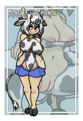  absurdres animal_ears animal_print breasts cameltoe cow_ears cow_girl cow_horns cow_print cow_tail crotchless fat_mons highres hooves horns impossible_clothes large_areolae large_breasts large_nipples monster_girl pussy revealing_clothes squatting tail thick_thighs thighs wardrobe_malfunction  rating:Explicit score:5 user:TinyDevil