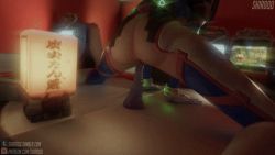  1girl 3d anal animated arcade brown_eyes brown_hair d.va_(overwatch) dildo lamp lowres masturbation overwatch overwatch_1 sex_toy tentacles  rating:Explicit score:18 user:Shir0qq
