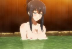 1girl black_hair blue_eyes breasts highres large_breasts luvelia_sanctos nipples nude peter_grill_to_kenja_no_jikan stitched third-party_edit rating:Questionable score:50 user:YuukoLover