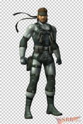  1boy 3d bandana bodysuit boots brown_hair facial_hair gloves male_focus metal_gear_(series) metal_gear_solid metal_gear_solid_2 muscular shoes short_hair simple_background solid_snake solo standing 
