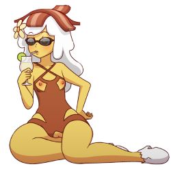  1girl adventure_time bacon breakfast_princess breasts colored_skin drink flower food functionally_nude mike_inel nude pussy small_breasts sunglasses uncensored white_hair yellow_skin  rating:Explicit score:94 user:Megamegatron99