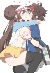  artist_request ass black_pantyhose breasts breast_press brown_hair clothes_pull grabbing grabbing_another&#039;s_breast hat hug huge_ass huge_breasts hugging_each_other kiss long_hair non-web_source pantyhose pantyhose_pull raglan_sleeves rosa_(pokemon) shirt shoes shorts t-shirt tagme visor_cap yellow_shorts  rating:Explicit score:39 user:Animearc_boy