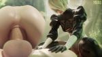  1boy 1girl 2b_(nier:automata) 3d anal animated ass black_dress black_hairband black_thighhighs blindfold boots breast_cutout breasts clothed_sex cowgirl_position dress gloves hairband hetero leotard medium_breasts mole mole_under_mouth nier:automata nier_(series) penis pumping pussy sex straddling tagme thigh_boots thighhighs torn_clothes torn_leotard uncensored video white_hair yeero  rating:Explicit score:358 user:BlazelordTuto