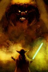 balrog battle energy_sword epic lightsaber the_lord_of_the_rings star_wars sword weapon yoda rating:Sensitive score:6 user:maxxxspider