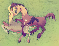 2boys animal_penis brown_hair centaur erection closed_eyes furry furry_male grey_hair heart hooves horse horse_penis huge_penis kiss male_focus multiple_boys nemho nude penis pointy_ears tail taur tongue uncensored yaoi rating:Explicit score:33 user:centaur333