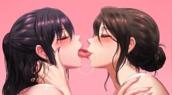  2girls animated closed_eyes earrings fingernails french_kiss hairdressing jewelry kiss multiple_girls saliva simple_background sound tagme tongue video yuri yuritamashi  rating:Questionable score:181 user:anon-sama3
