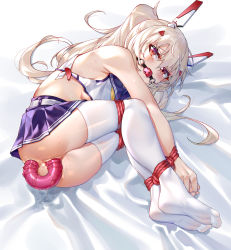  absurdres anal armpits ayanami_(azur_lane) azur_lane ball_gag bdsm bed belt bondage bound breasts clothes_lift dildo double_dildo double_penetration feet gag ginklaga headgear highres long_hair no_bra no_panties no_shoes object_insertion ponytail pussy pussy_juice school_uniform sex_toy skirt skirt_lift thighhighs underboob upskirt vaginal vaginal_object_insertion wrists_to_ankles  rating:Explicit score:359 user:Username7