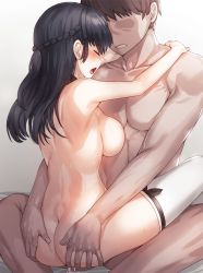  1boy 1girl ass ass_grab bad_id bad_pixiv_id black_hair blush braid breasts breath brown_hair butt_crack choker clenched_teeth closed_eyes closed_mouth collarbone cum cum_pool cumdrip duplicate faceless faceless_male french_braid from_behind grabbing_another&#039;s_ass groping heavy_breathing hetero kfr large_breasts long_hair no_nipples open_mouth original cum_overflow revision sex sideboob spread_legs straddling sweat sweatdrop teeth thighhighs upright_straddle wet white_thighhighs  rating:Explicit score:77 user:danbooru