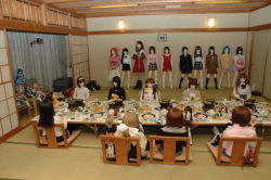  doll fantastic_(company) food indoors multiple_girls photo_(medium) shouji sliding_doors 