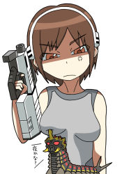 anger_vein angry arms_up assault_rifle baby battra beni_(artist) beni_beni136 breast_poke breast_rest breasts breasts_on_head brown_eyes brown_hair bug bullpup caterpillar chibi electromagnetic_induction_rifle godzilla:_city_on_the_edge_of_battle godzilla:_planet_of_the_monsters godzilla:_the_planet_eater godzilla_(series) godzilla_vs._mothra gun head highres holding holding_gun holding_weapon horns infantry-employed_electromagnetic_induction_rifle larva magnetic_weapon medium_breasts military poking polygon_pictures railgun red_eyes rifle simple_background single_horn submachine_gun tani_yuko toho transforming_weapon translation_request uniform weapon white_background rating:Sensitive score:4 user:Hunterman121