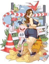  ! !! 1boy 1girl alternate_breast_size animal_ears anus bare_legs bent_over breasts breasts_squeezed_together brown_hair claws cleavage covered_erect_nipples creatures_(company) curvy delia_ketchum dragon flying game_freak gen_1_pokemon gen_3_pokemon gen_4_pokemon gen_8_pokemon grabbing grabbing_from_behind grass grookey headset highres lapras large_breasts latias legendary_pokemon looking_at_another low_ponytail materclaws mature_female meowth miniskirt monkey_ears monkey_tail mr._mime multiple_boys multiple_girls multiple_others nintendo pervert phallic_symbol pikachu poke_ball poke_ball_(basic) pokemon pokemon_(anime) pokemon_(creature) rotom rotom_phone running running_shoes shiny_skin shoes skirt sky smile sneakers sports_bikini sports_bra surprised sweat sweatdrop tail thick_thighs thighs vacuum_cleaner wide_hips 
