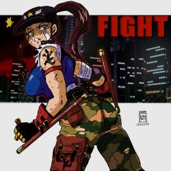  1girl cap hat ishida1694 kono_yoko last_bronx sega tonfa weapon  rating:Sensitive score:2 user:AlexAce21
